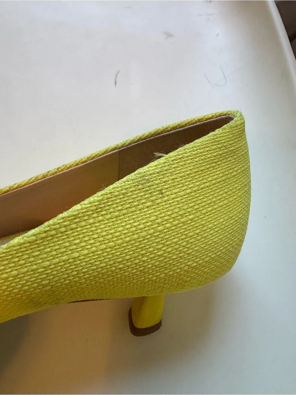 Alex Marie Yellow Bow Pointed Kitten Heels